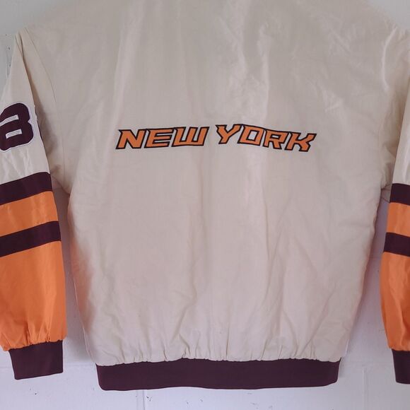 NEW Pretty Little Thing Off White Oversized Racer Bomber Jacket Snap Button Sz M - Picture 15 of 16